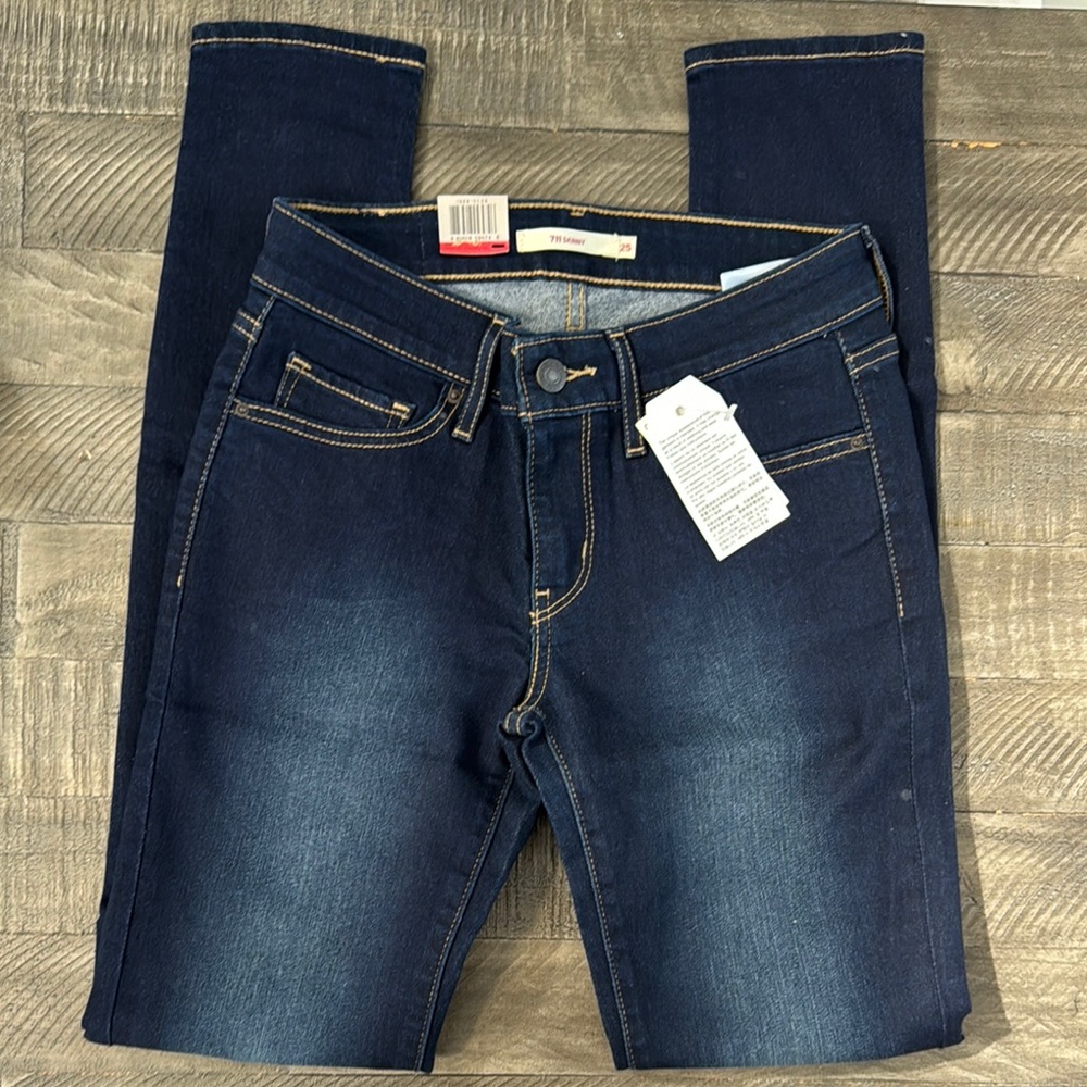 Levi's Dark Blue 711 Skinny Jeans